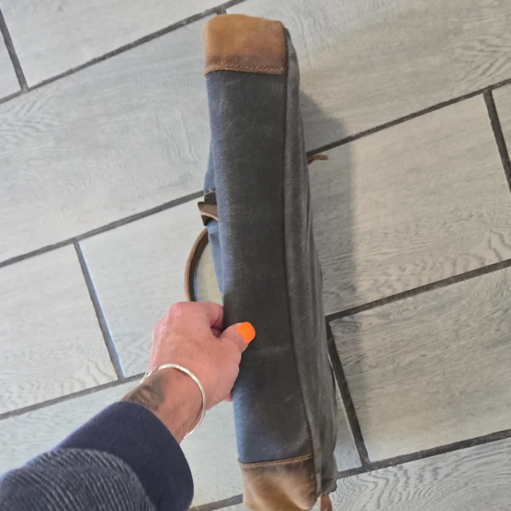 Vintage Style Canvas & Leather Travel Bag Briefcase‎ Laptop Duffel